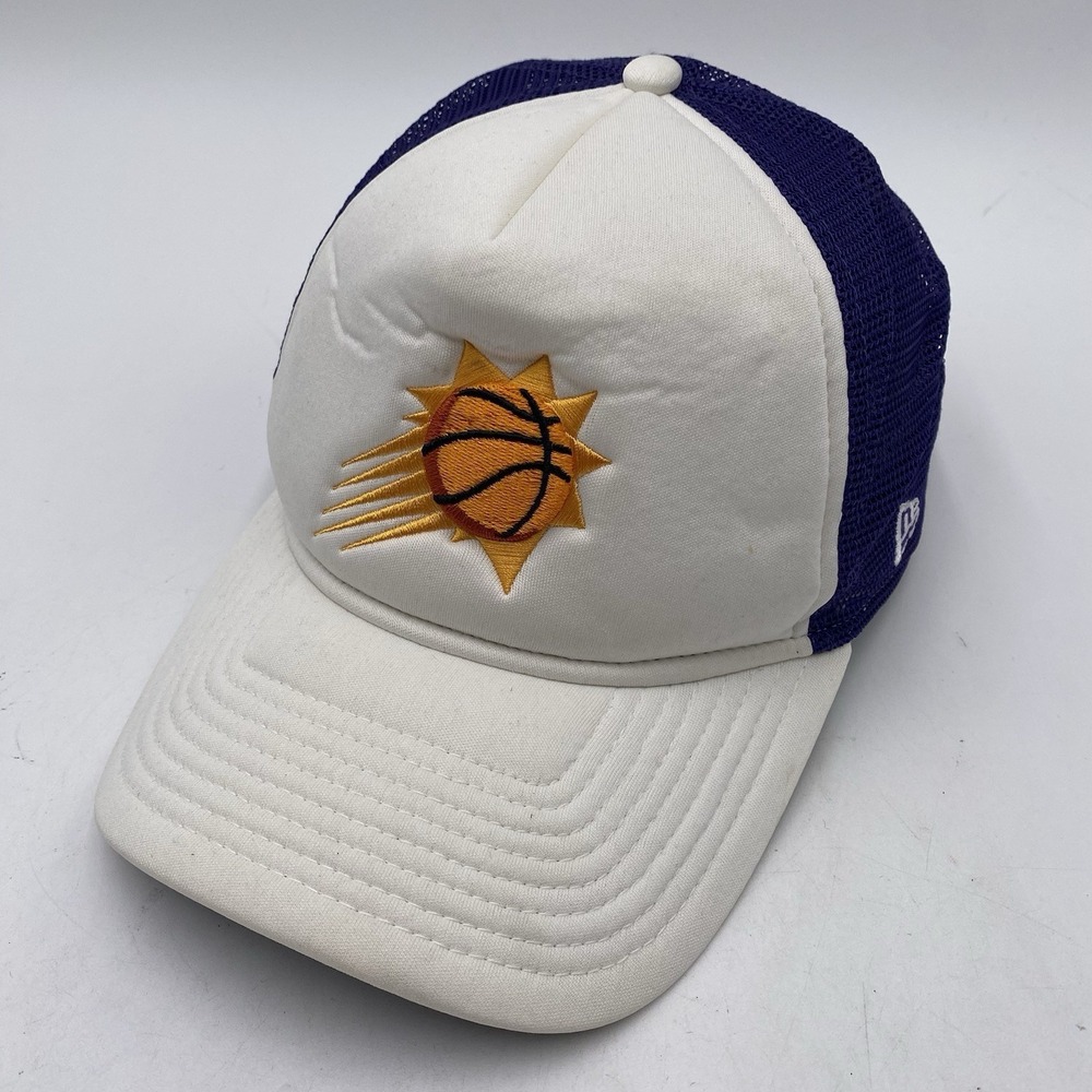Phoenix Suns Hat New Era 9Forty Black Foam SnapBack Trucker Mesh‎ White Purple